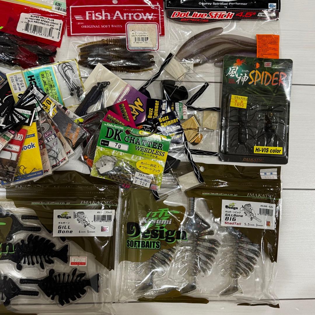 バス釣り引退セット ほぼ新品 ワーム フック 他