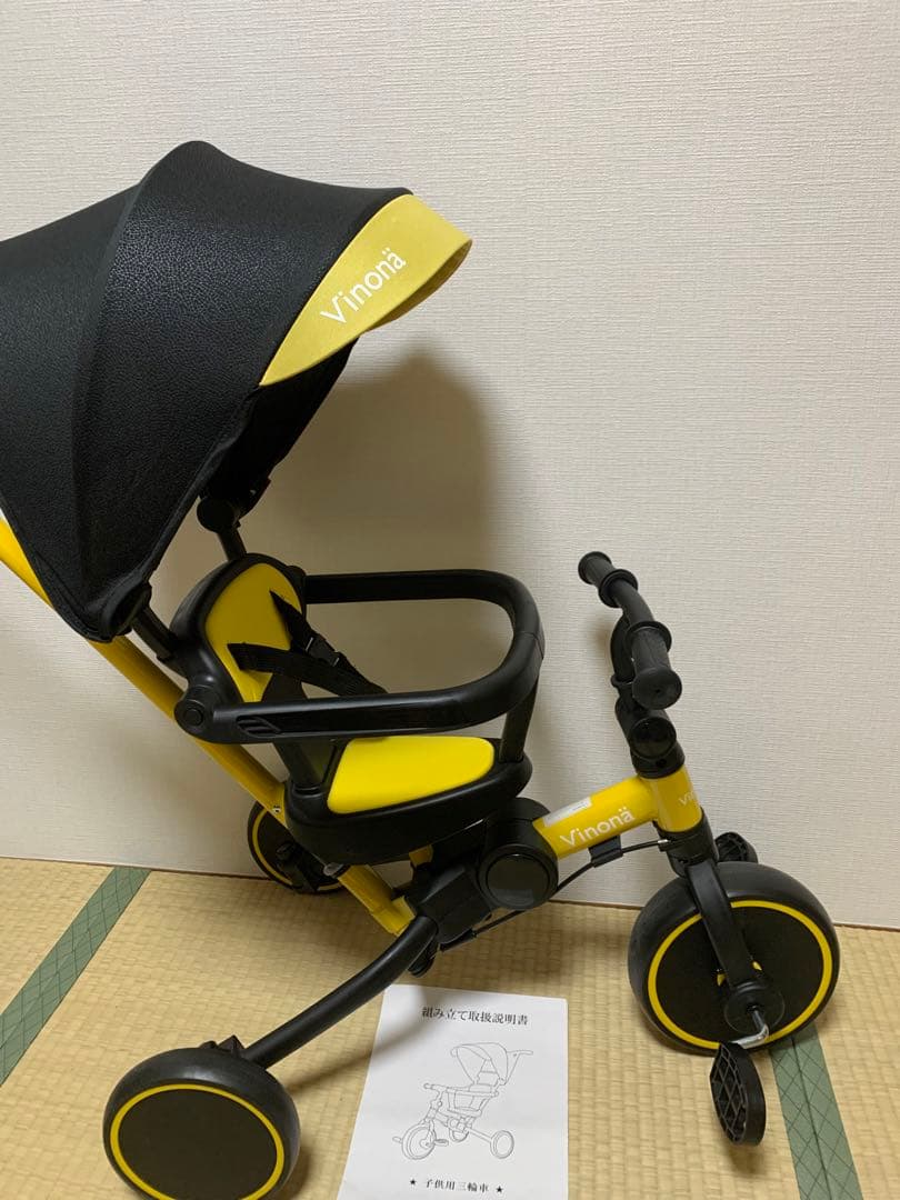 送料無料　6 in 1 手押し棒付三輪車　折りたたみ　キッズバイク　Vinona