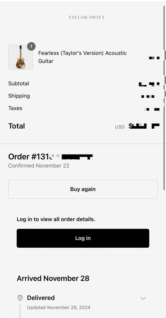 Fearless (Taylor's Version) アコースティックギター