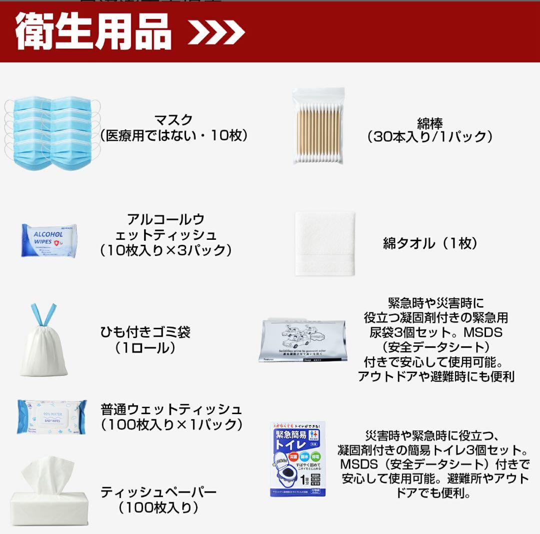 防災グッズ 防災セット 1人用 47点セット 26種類 完全備蓄 エアーマット