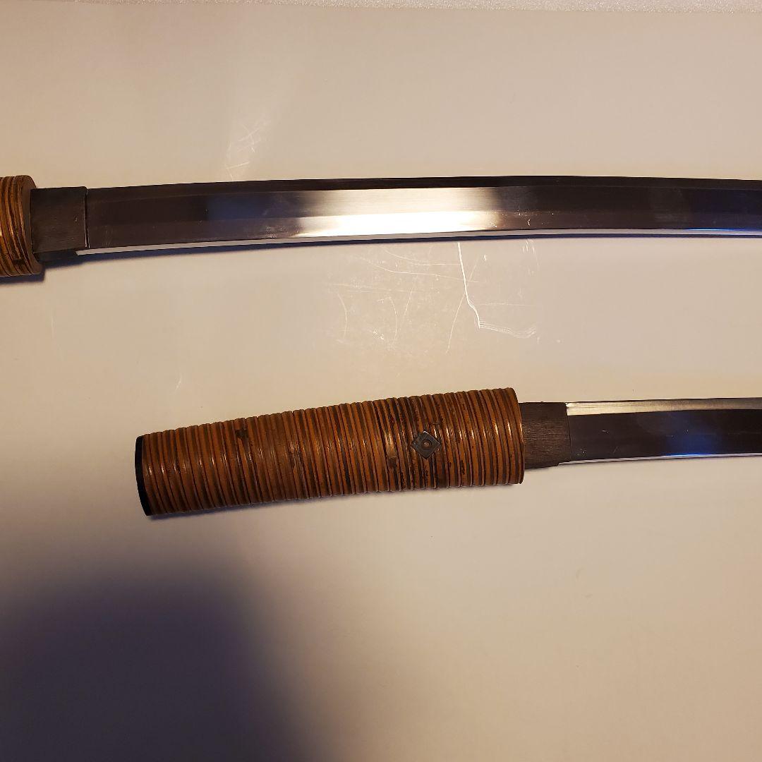 模造刀　仕込み丸茶竹鞘　大小セット