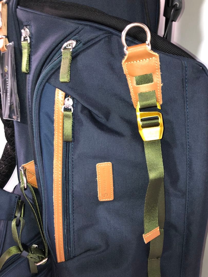 マスターピース キャディバッグ スタンド、フードカバー付き ネイビー