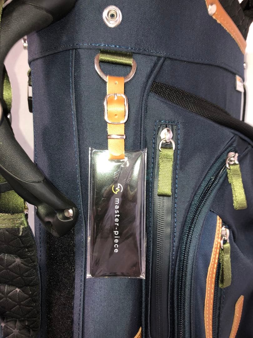 マスターピース キャディバッグ スタンド、フードカバー付き ネイビー