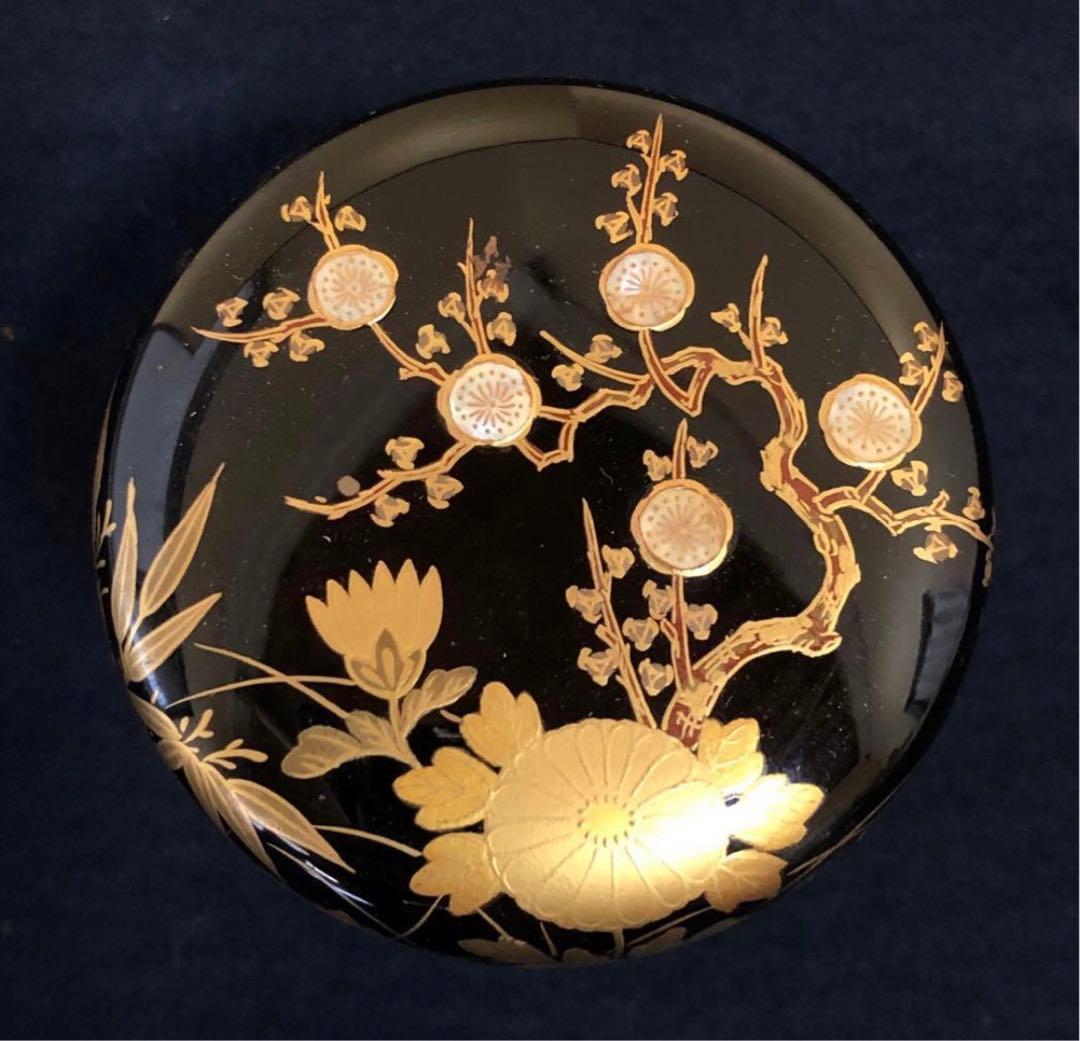 《R》茶道具 四君子蒔絵 螺鈿 棗 奥津一心斎作 共箱　260114き3