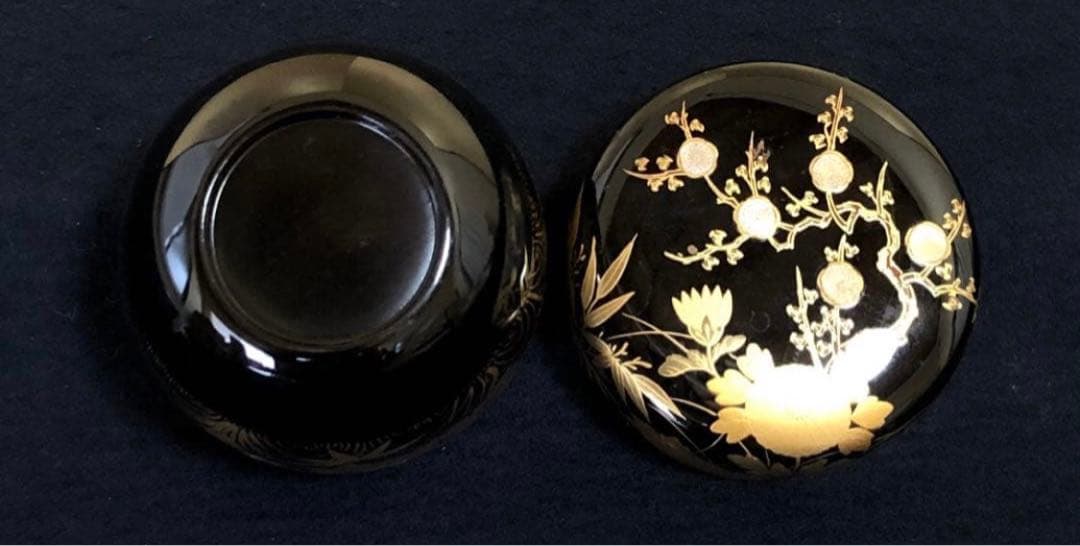 《R》茶道具 四君子蒔絵 螺鈿 棗 奥津一心斎作 共箱　260114き3