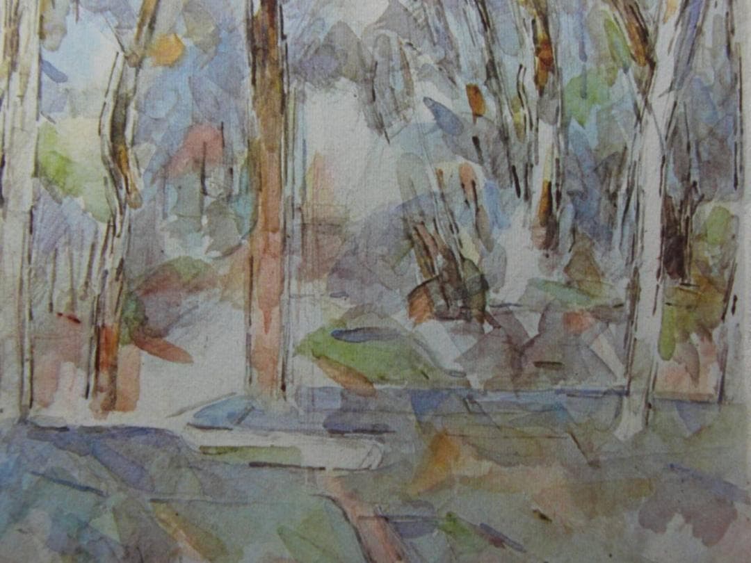 ポール・セザンヌ、【アーチ形の林】、希少な画集画・マット紙