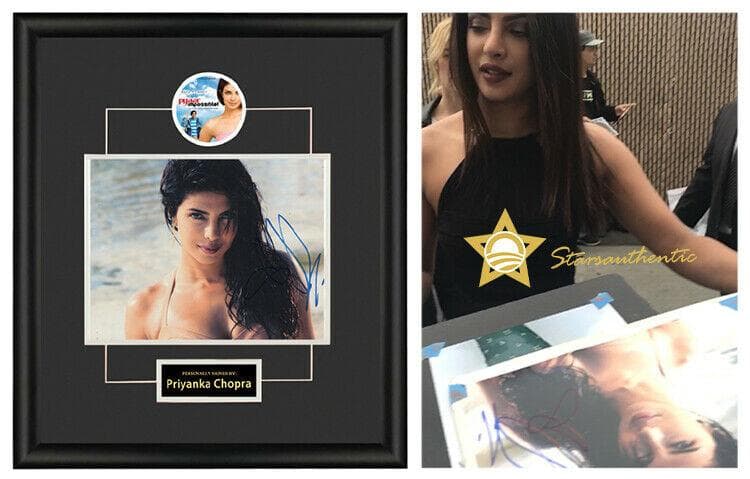 直筆サイン入り写真 プリヤンカー・チョープラー 俳優/フレーム別/SA鑑定済