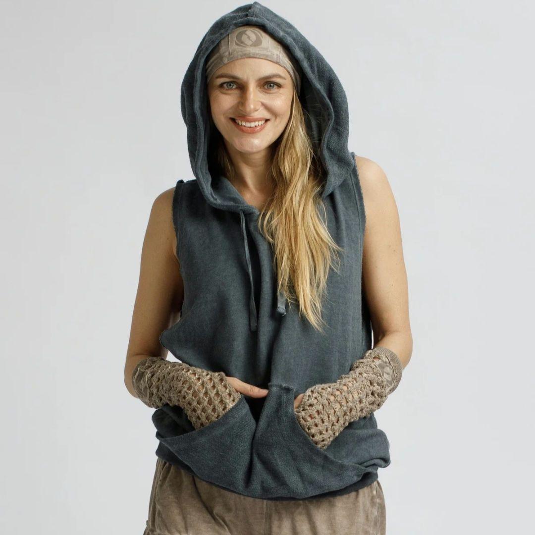 新作◆salsation サルセーションSleeveless Hoodieデニム