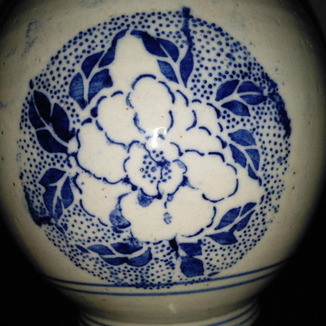 NO612 会津本郷焼　印版徳利　幕末～明治