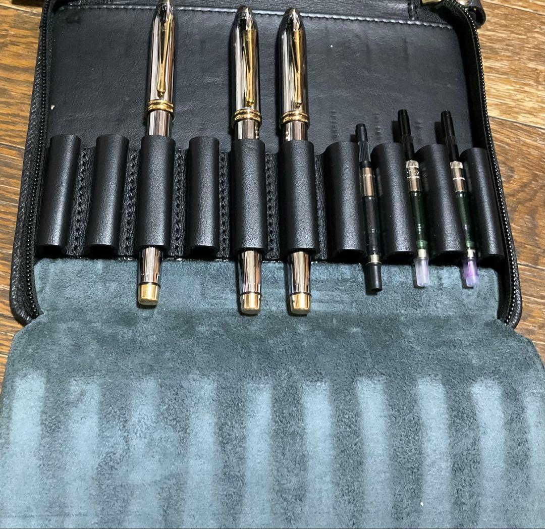 クロス　万年筆　タウンゼントメダリスト3本とペンケース