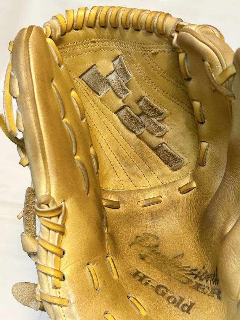 希少!!★バックスタイル×ベージュ★ ハイゴールド 硬式 ピッチャー用グローブ