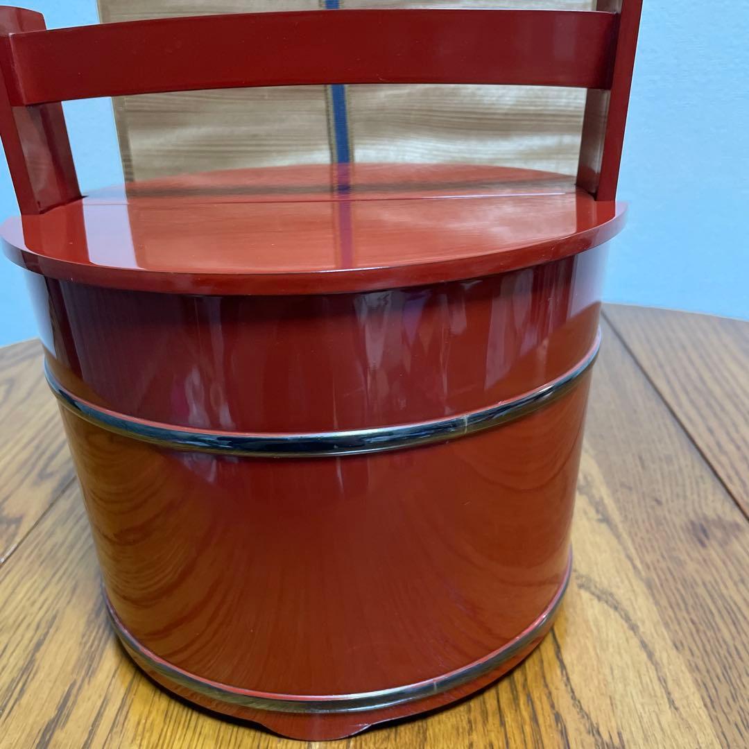 お値下げしました‼️ 茶道具　手桶水指　朱塗