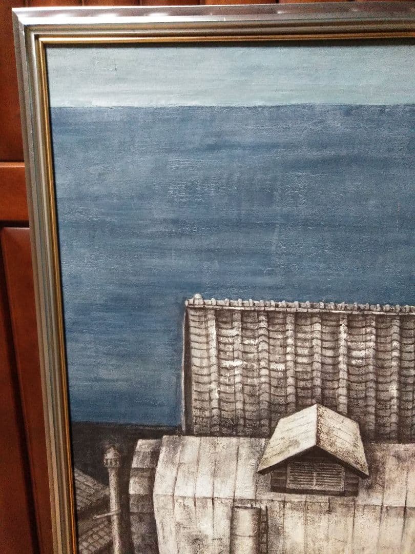 日本画(38)　海辺の廃屋