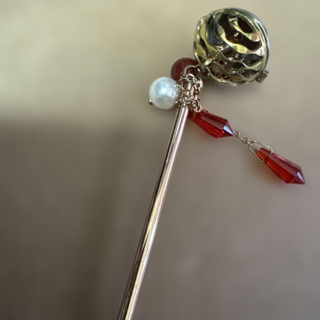 ポケットモンスターかんざし屋wargo モンスターボール風久寿玉一本簪 ヒトカゲ