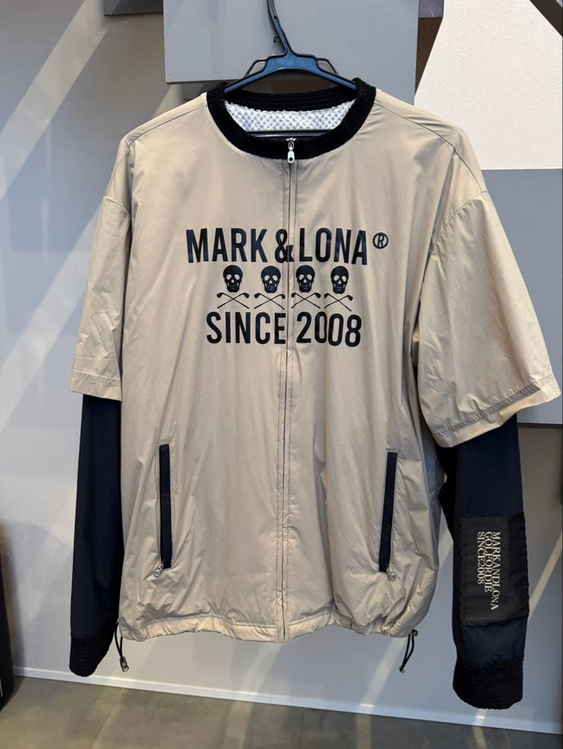 【美品】MARK & LONA ゴルフジャケット ベージュ　48（Ｌ)