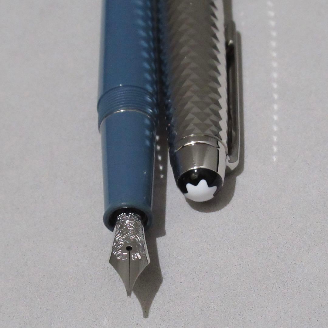 モンブラン 万年筆 145 グレイシャー ブルーグレー ドゥエ 129403