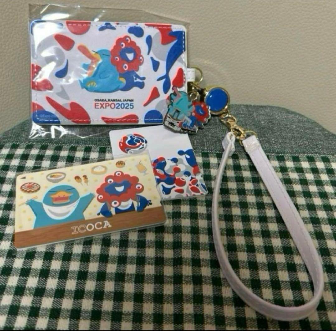 【終売品】関西万博会場内限定販売　万博記念ICOCA + 合皮パスケース セット