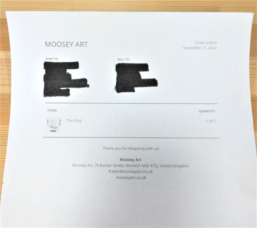 天野タケル 　The Dog　ハンドサイン・ナンバー入り シルクスクリーン 版画