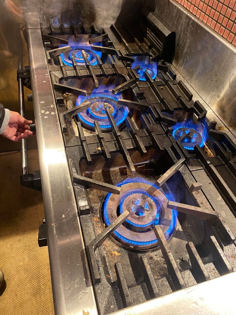 マルゼン 業務用オーブン付ガスコンロ ５口 LPガス