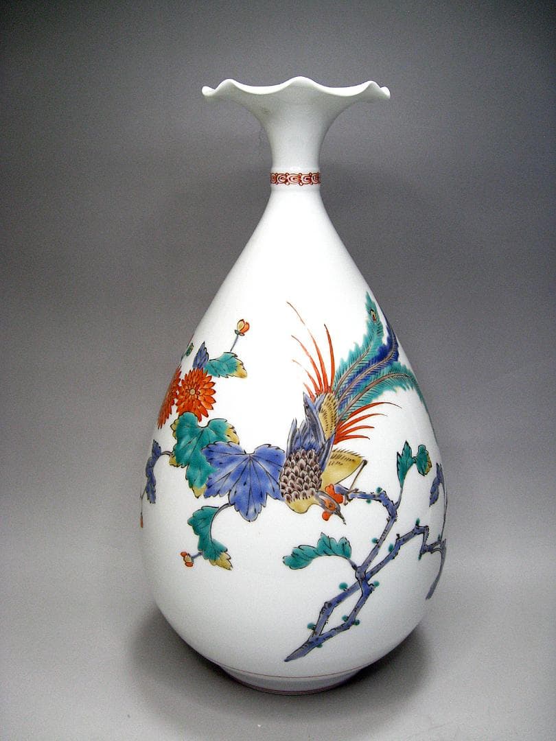 #名工 #晩香 #庄村健 #柿右衛門手 #花鳥錦 #花瓶 #庄健 #壺 #有田