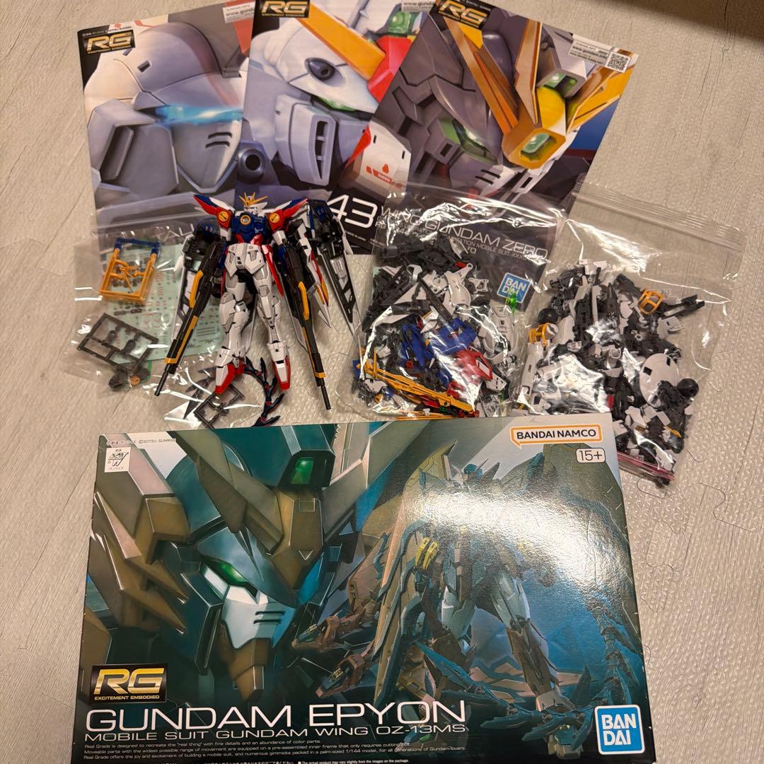 RGウイングガンダムゼロ　素組み　他　トールギス　エピオン