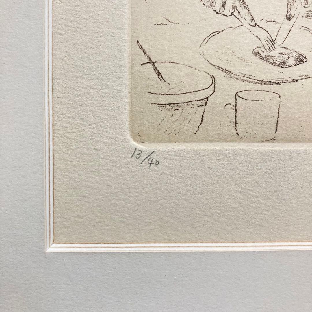 【真作】山本容子「scene3」1988年 エッチング 直筆サイン 銅版画 額装