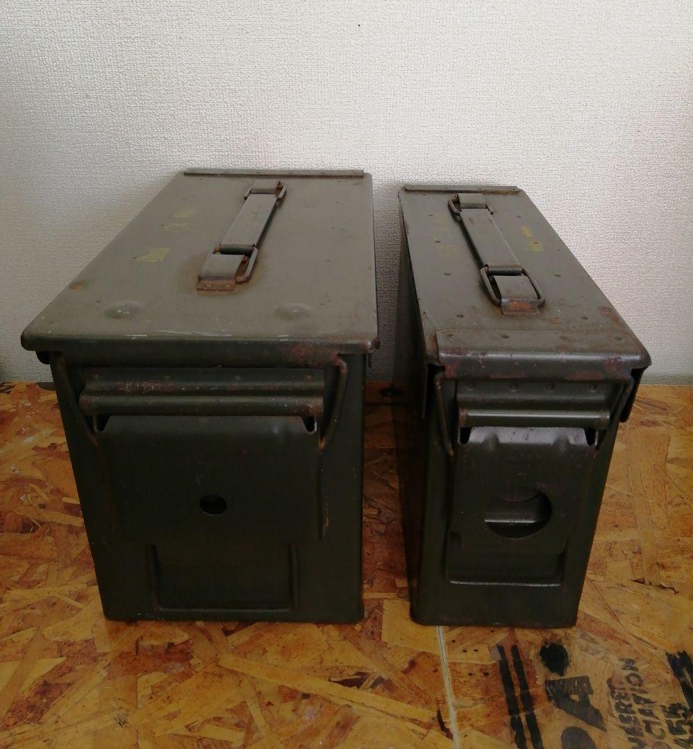 米軍放出品 アンモボックス 弾薬箱 大・小 2個セット　密閉缶　ツールボックス