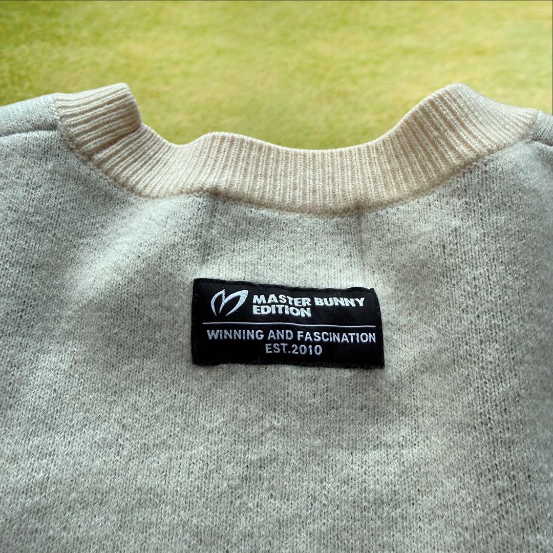 ウール100% マスターバニー　ニット　M〜L相当　総柄　オフホワイト　5