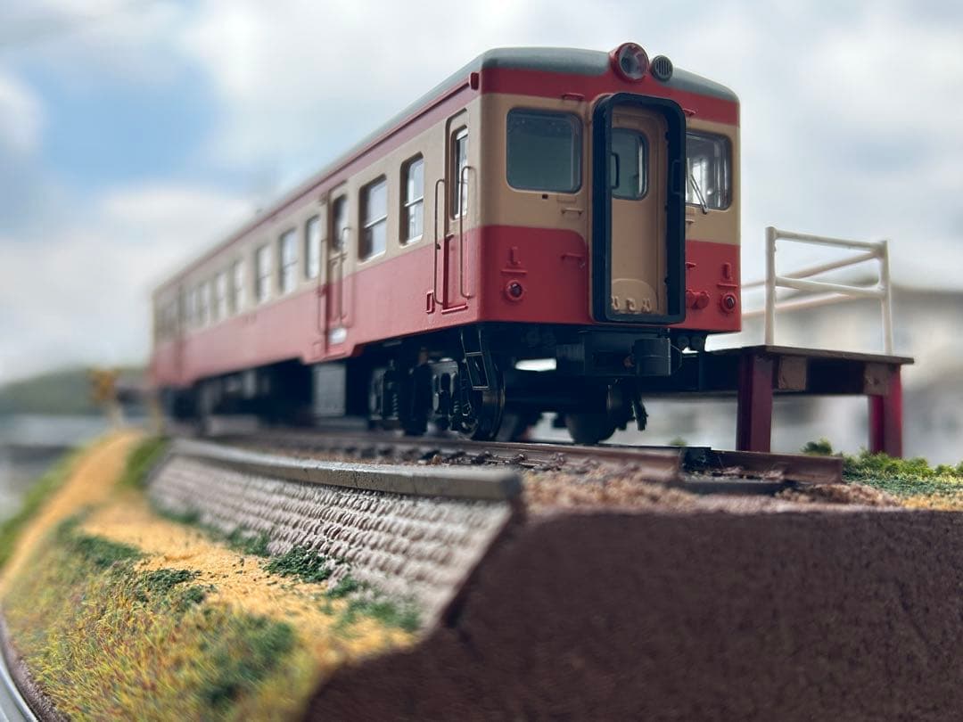 HOゲージジオラマ56仮乗降場のある風景アクリルケース付