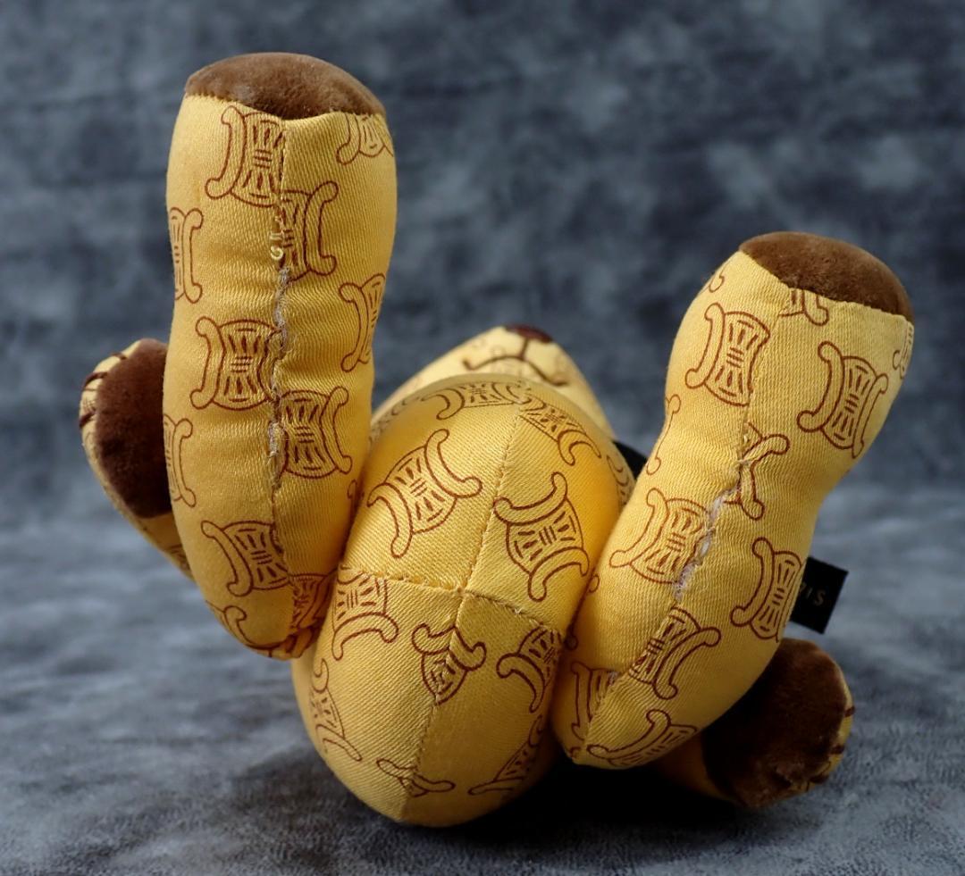 美品 CELINE セリーヌ マカダム柄 テディベア ベアぬいぐるみ ブラウン