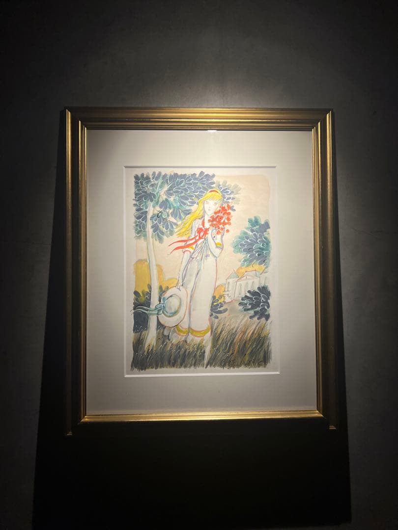 美品　Serge Marjisse【エコルとひなげしの花】肉質画