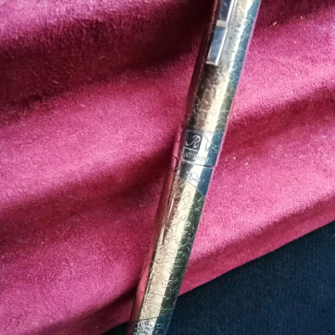 逸品　プラチナリビエール銀河　スターリングシルバーに本金焼き付け万年筆　金銀触刻