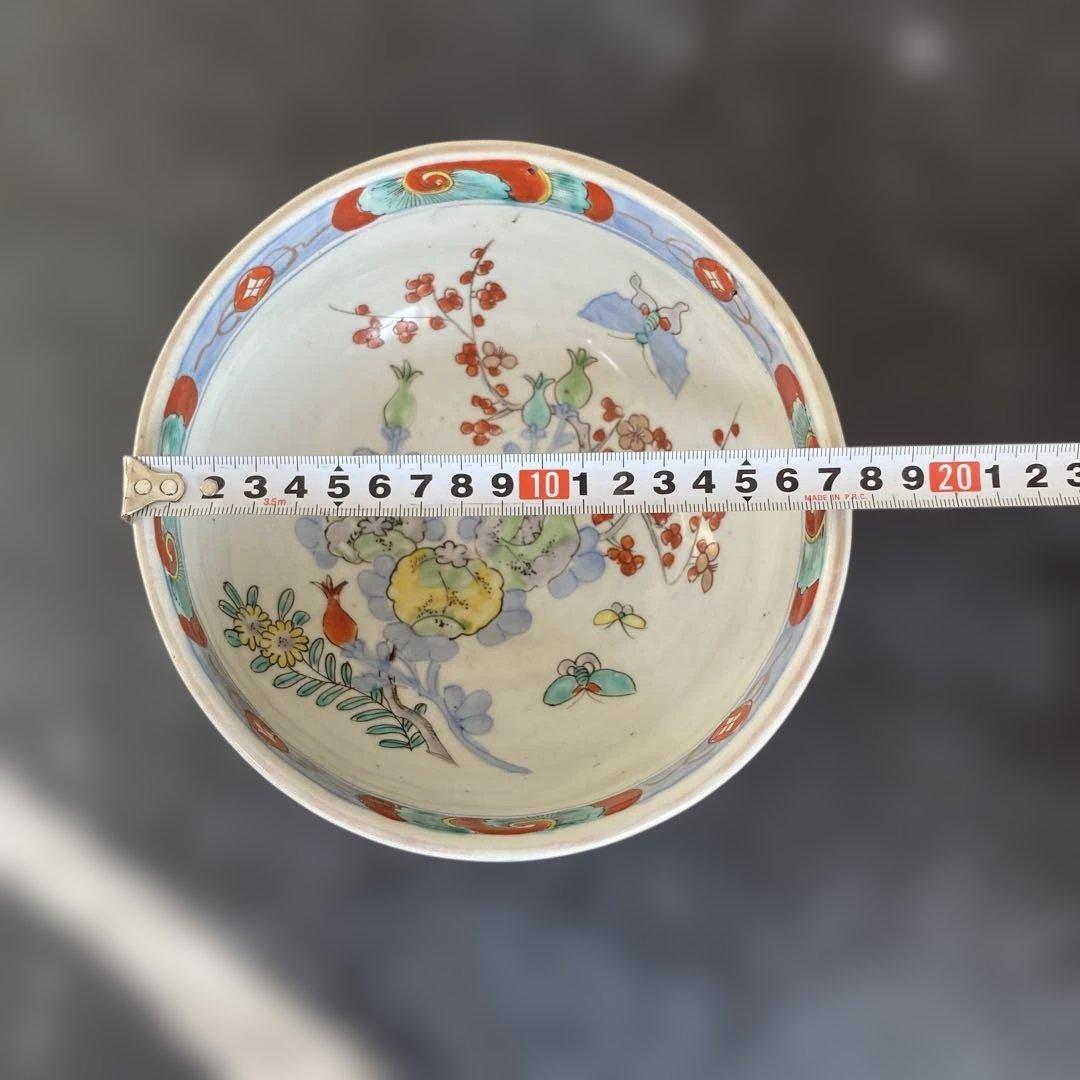 カケヒビなし古伊万里　杯洗　盃洗　色絵杯洗　陶芸　年代物