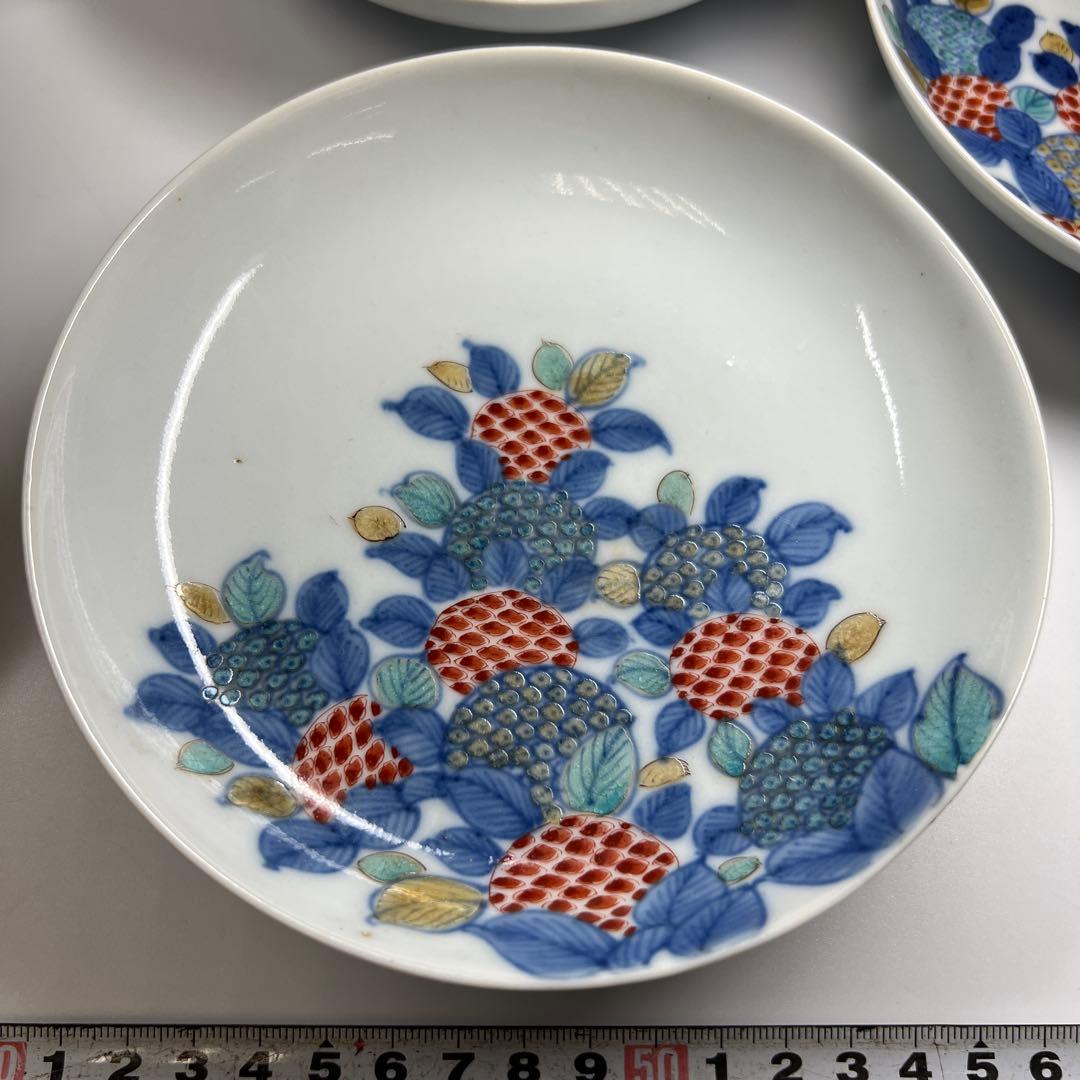 江戸後期〜明治初期　色鍋島中皿10枚　木箱付　直径約15㎝東Y7-0723⭐︎2F