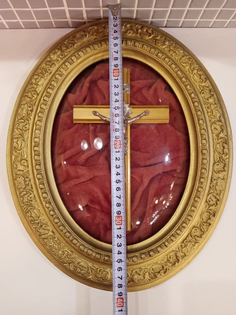 フランス　アンティーク　キリスト像　オブジェ　メダイヨン