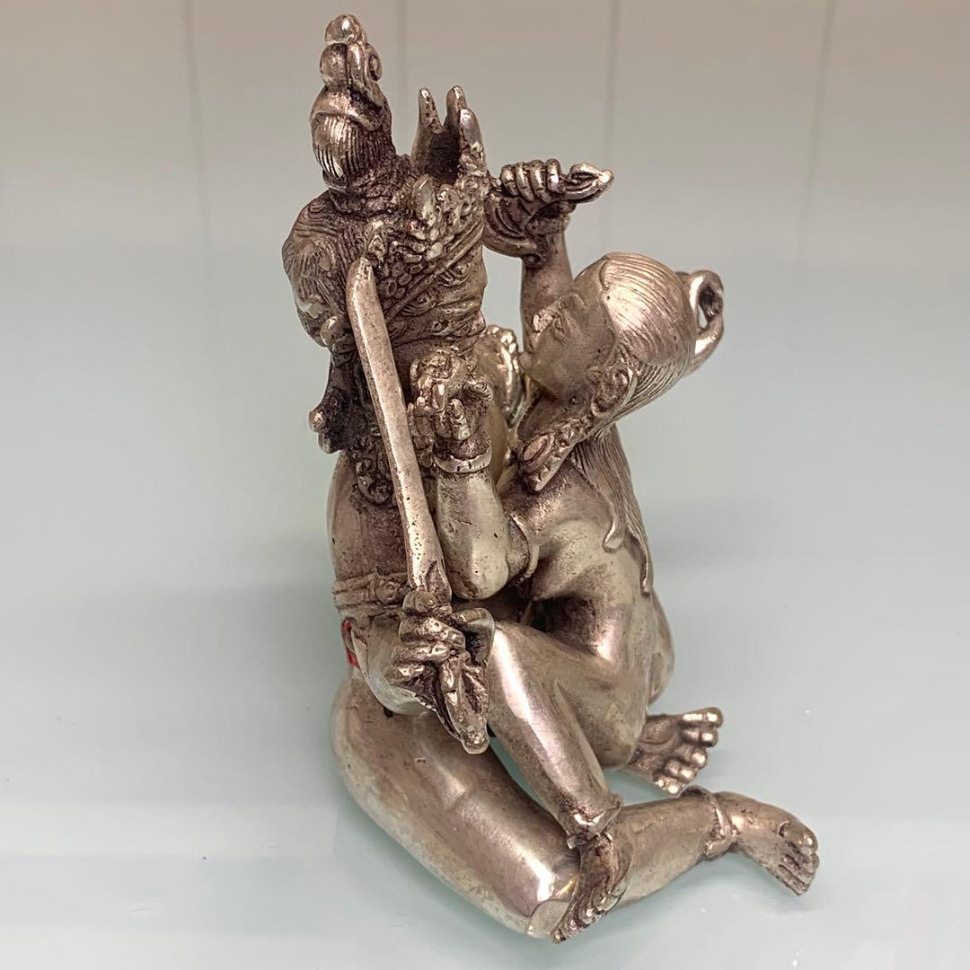 縁起物　仏壇　天王金剛仏と女灵仏 交歡 法王金剛劍持つ　金剛杵持つ　レア時代物