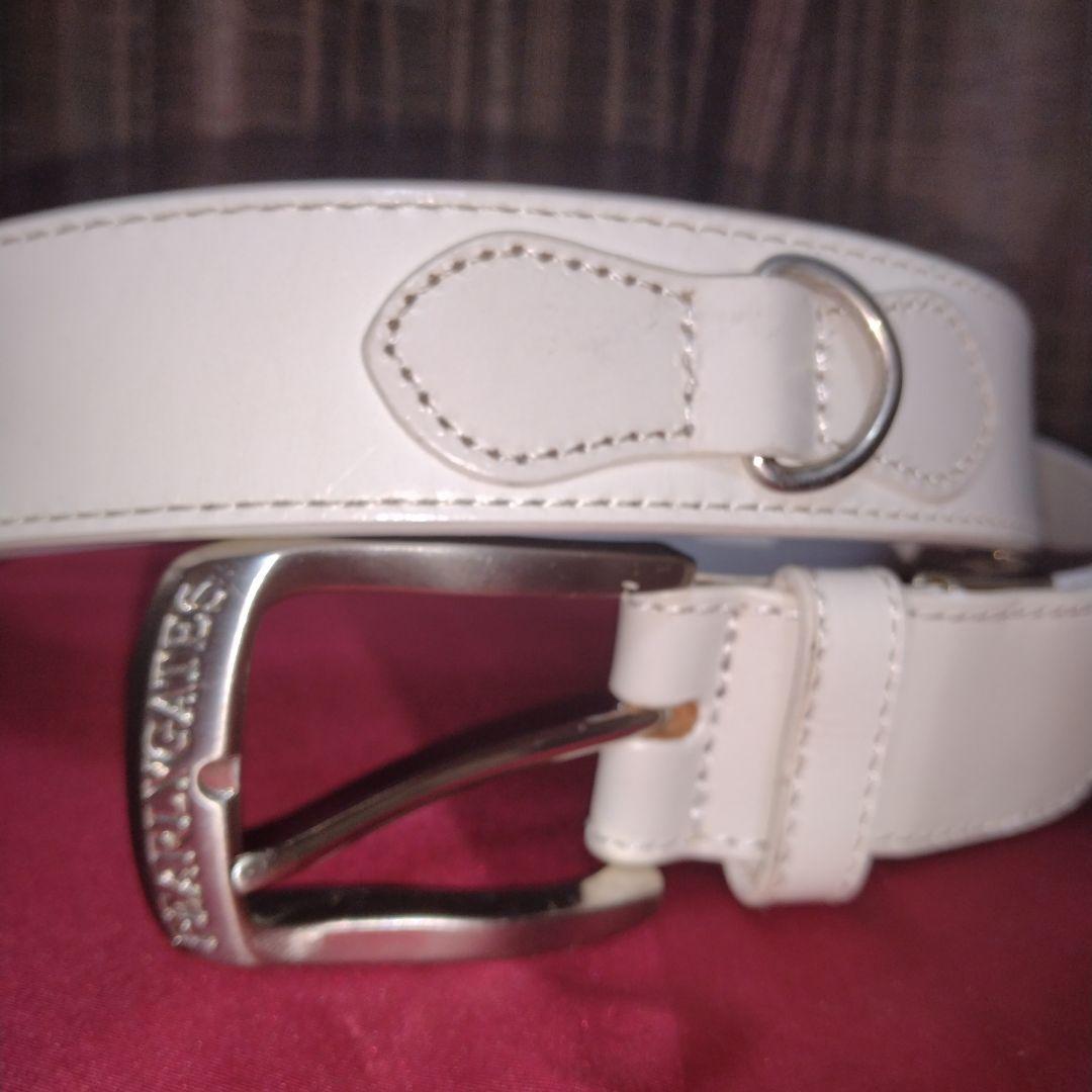 パーリーゲイツ　1989美品 ホワイトベルト　110cm 34mm ピンバックル