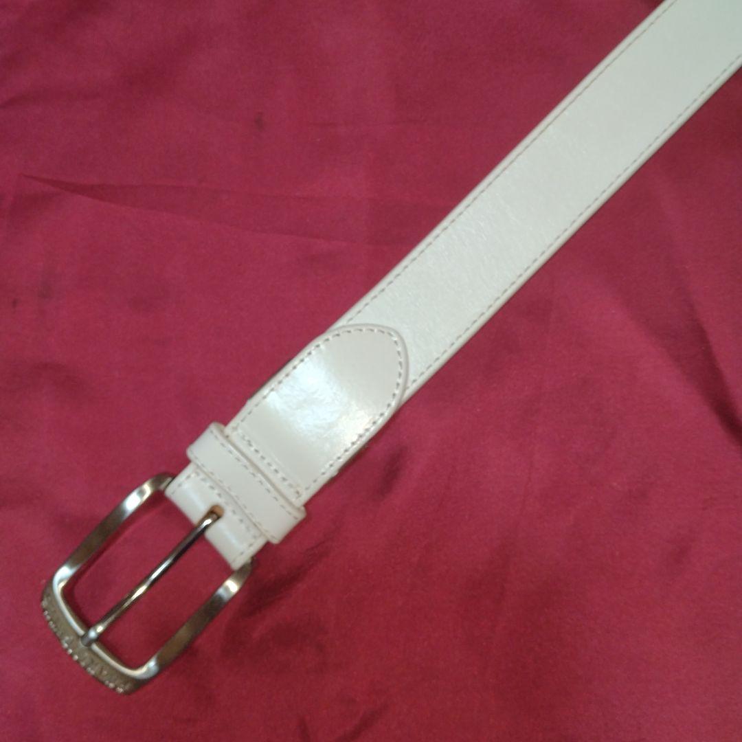 パーリーゲイツ　1989美品 ホワイトベルト　110cm 34mm ピンバックル