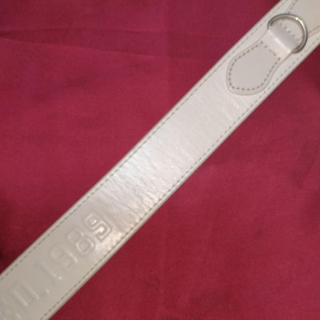 パーリーゲイツ　1989美品 ホワイトベルト　110cm 34mm ピンバックル