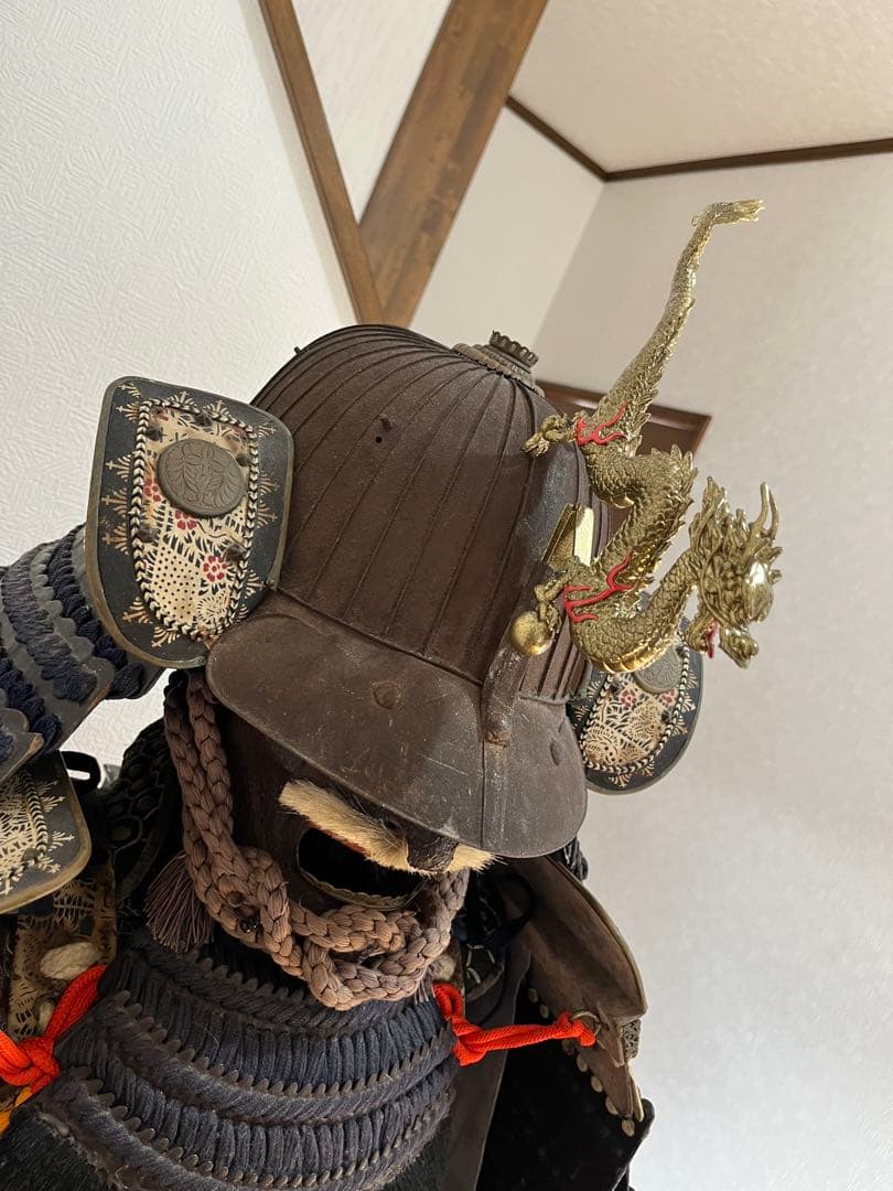 開運、炎龍、竜、前立のみ、武具、甲冑、兜、戦国時代、侍、サムライ等身大 戦国武将