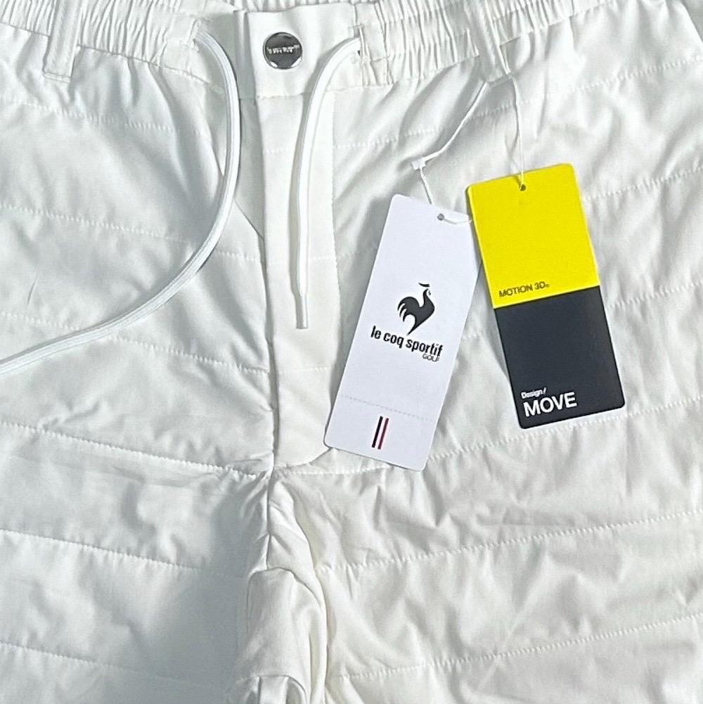 【LL】秋冬 ルコック ゴルフ 保温 中わたハイブリット ウォームパンツ 白