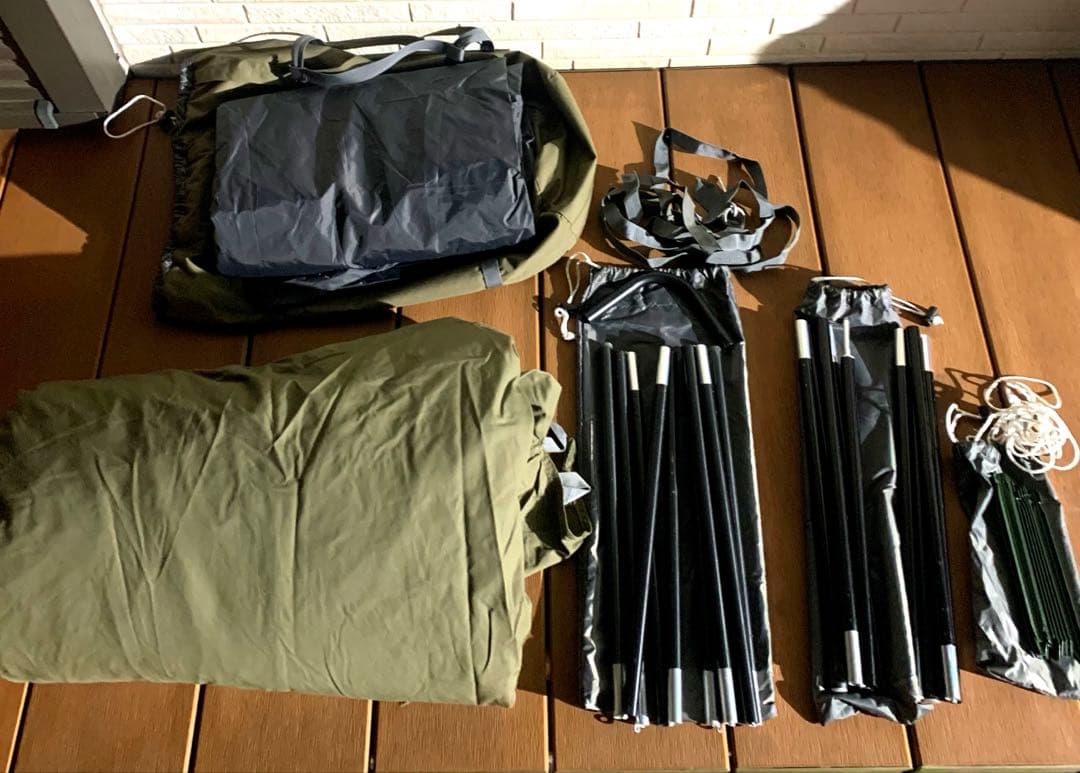 バンドック　ソロティピー1tc カーキ　純正二又ポールセット