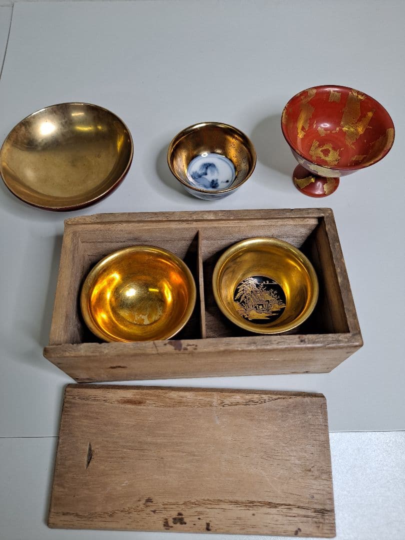 古い九谷3点 他2点 お猪口 盃 合5点