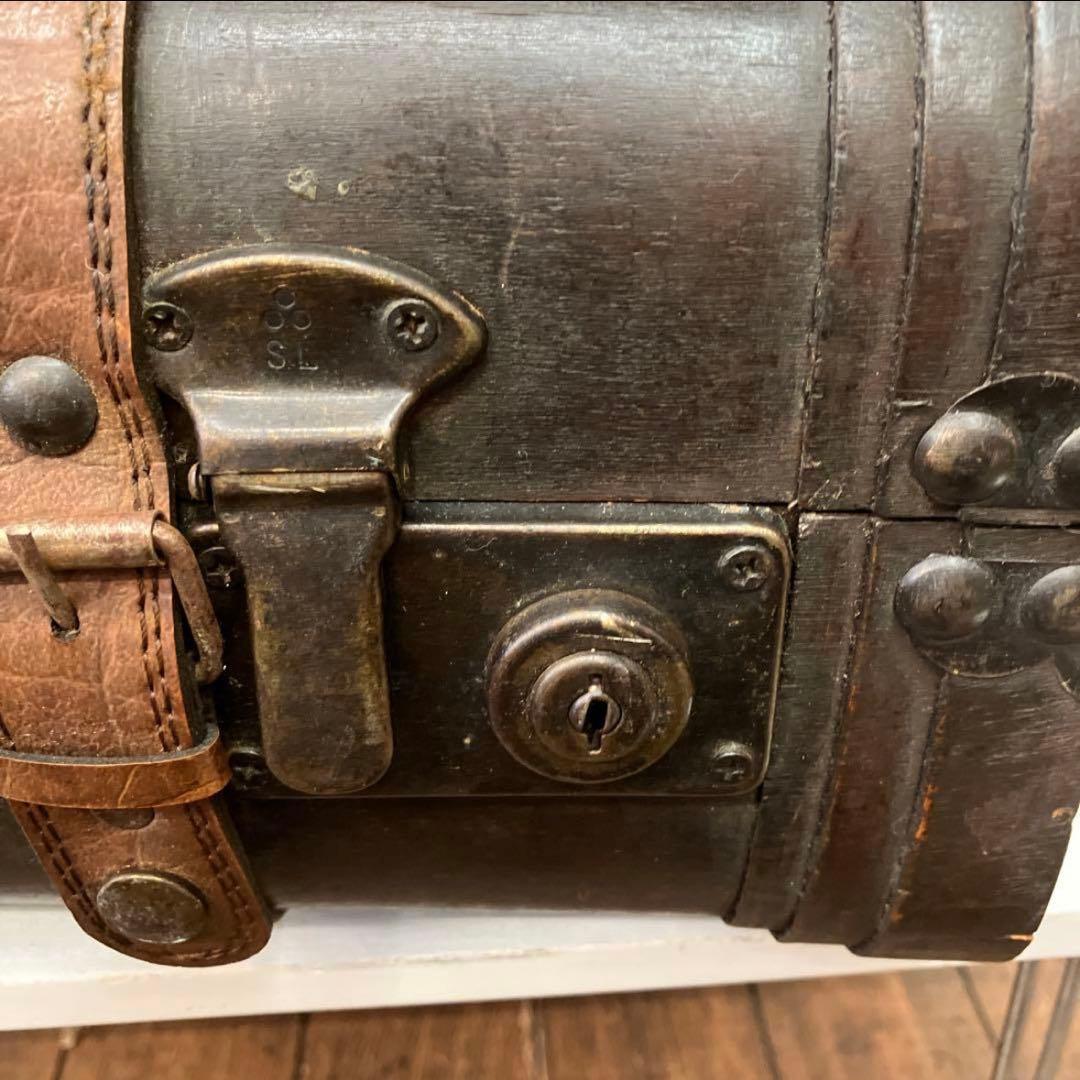 アンティーク 木製 ウッドトランク 木製スーツケース ダークブラウン