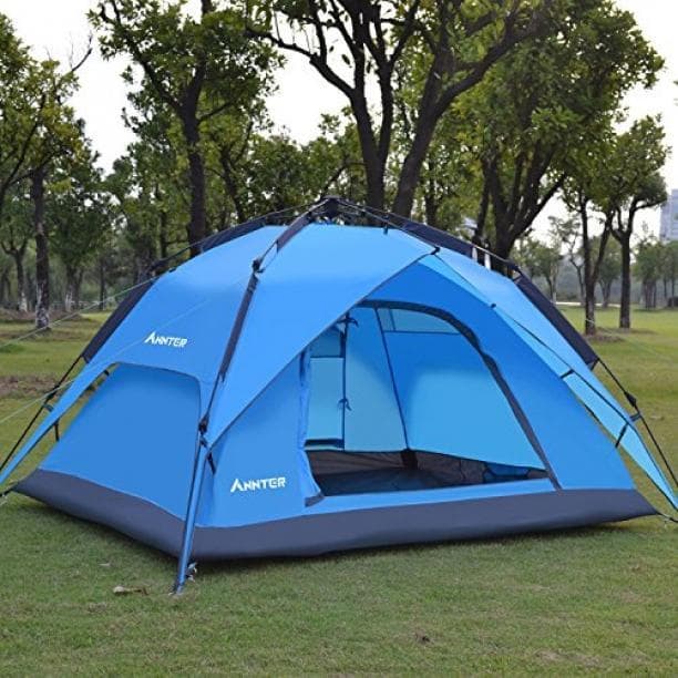 秒速設営ワンタッチテント  3～４人用 撥水加工 紫外線防止 ブルー