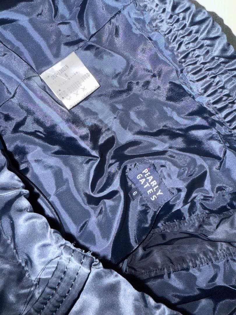 中古 美品 サイズ6 パーリーゲイツ ゴルフパンツ ワッペン ブラック