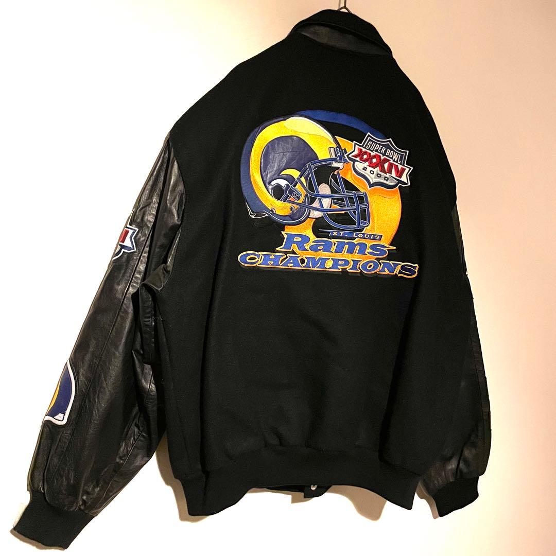 ゲームブルゾン 2XL アメフト 背面ビッグ刺繍 ワッペン アーム切替 ウール