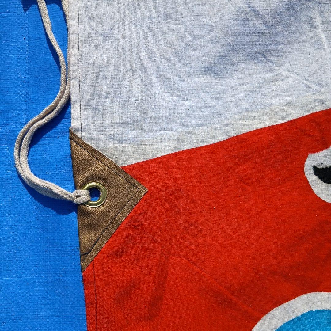 当時物　超特大大漁旗③ 古布　綿　リメイク　ディスプレイ　レトロ　アンティーク