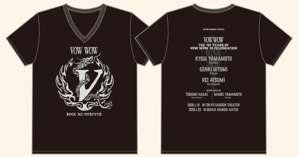 残1★【新品】VOW WOW 2026年 ライブ Tシャツ Mサイズ Vネック