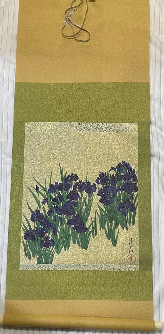 織物掛軸 尾形光琳 法橋光琳 燕子花図